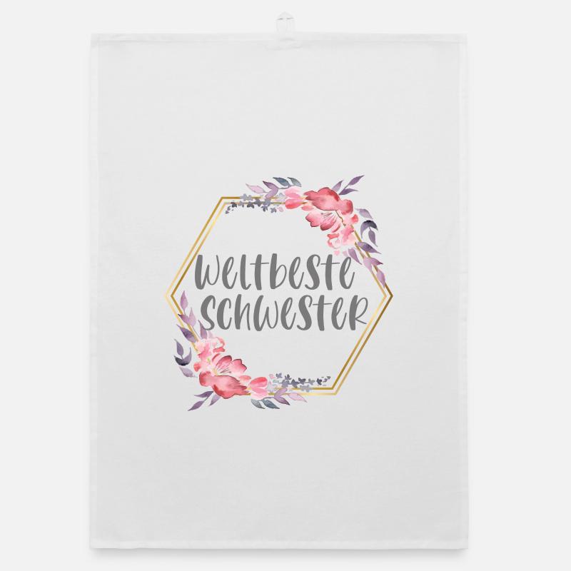 Weltbeste Schwester Schwesterherz Geschenk Organic Geschirrtuch