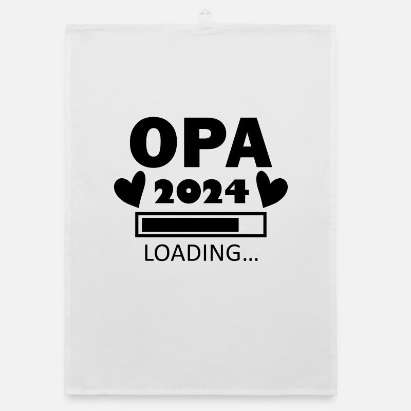Opa 2024 - Opa werden - Opa Loading 2024 Organic Geschirrtuch