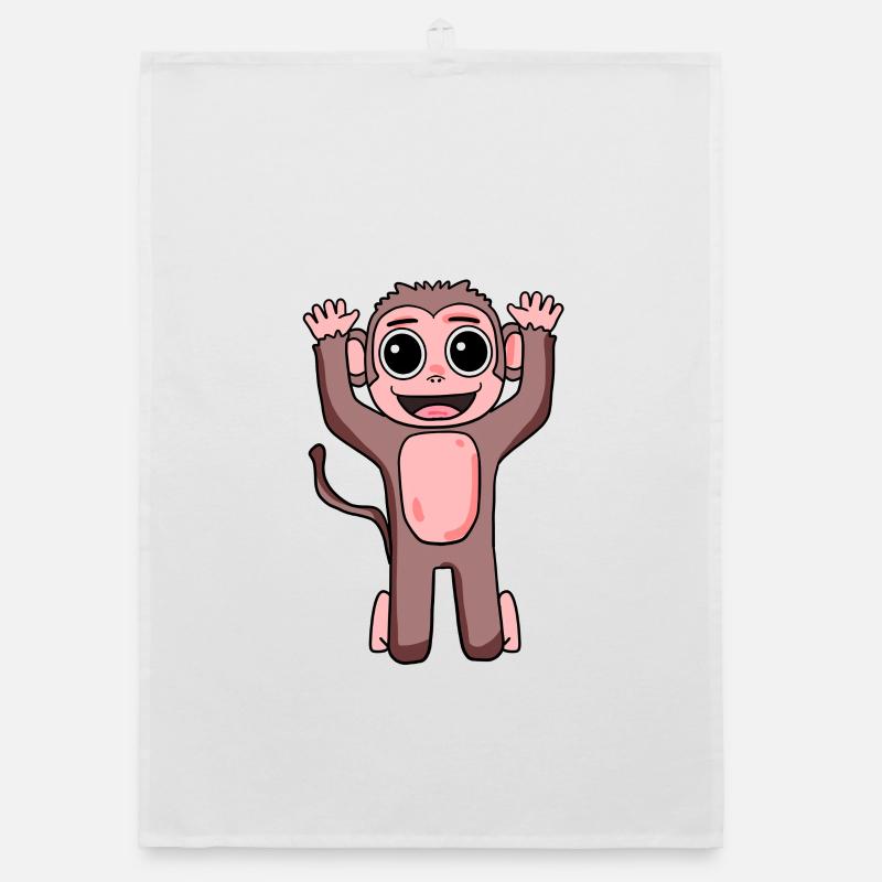 Monkey motif for children Organic dish towel