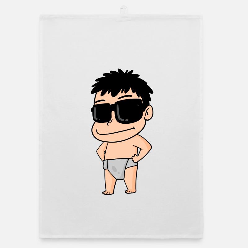 ein cooles Baby mit Brille Organic Geschirrtuch