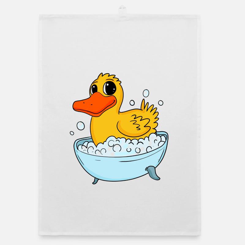 Duck bathing duck bathing Organic dish towel