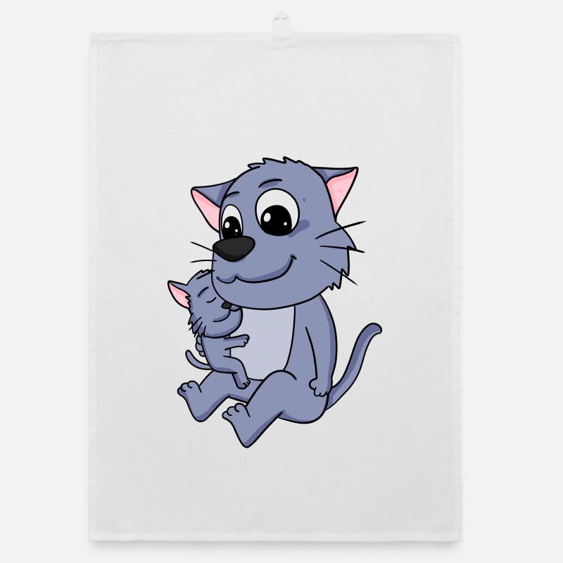 Famille de chats - Chat avec bébé Torchon bio