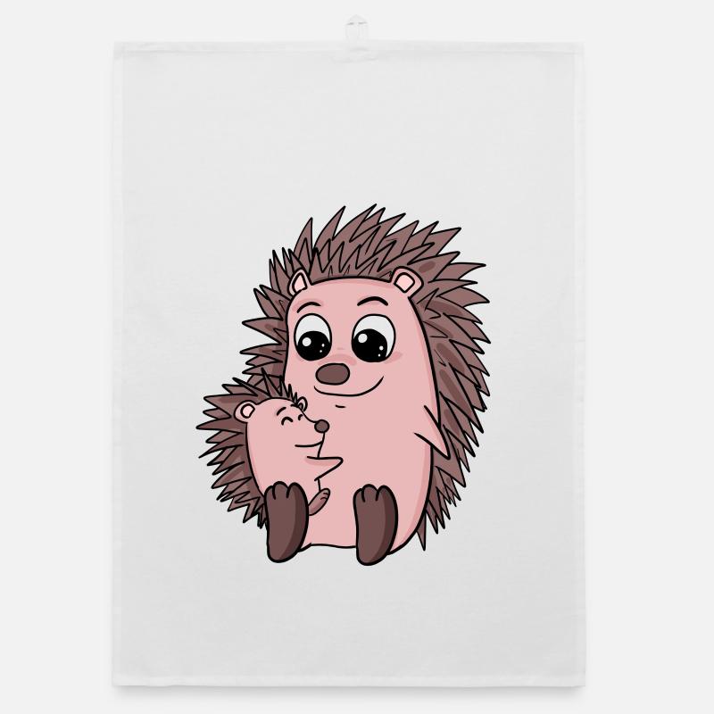 Famille Hedgehog - Hérisson avec bébé Torchon bio
