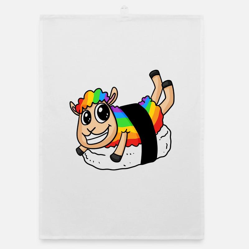 Regenbogen Sushi Schaf Organic Geschirrtuch