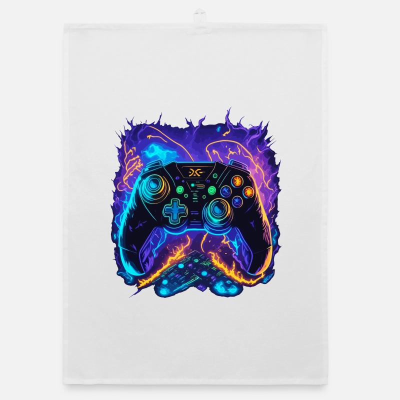 Powerful Gaming Controller Art Organic Geschirrtuch
