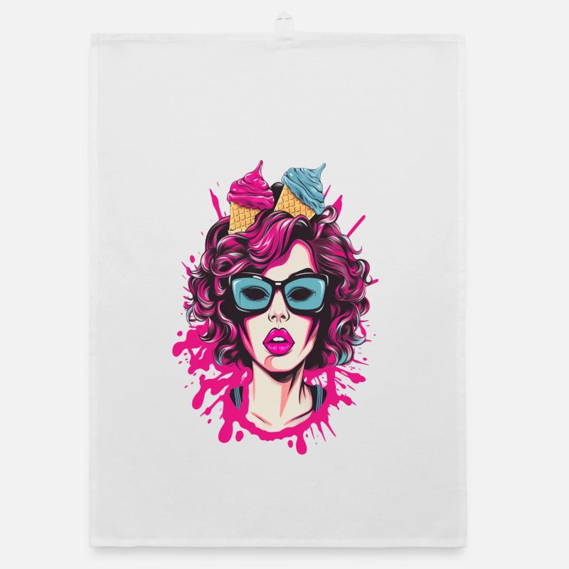 Lebendige Pop-Art Comics Schwester Organic Geschirrtuch