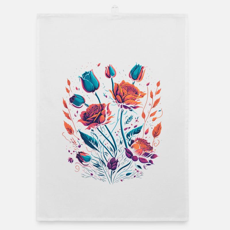 Bouquet de fleurs de roses néon Torchon bio