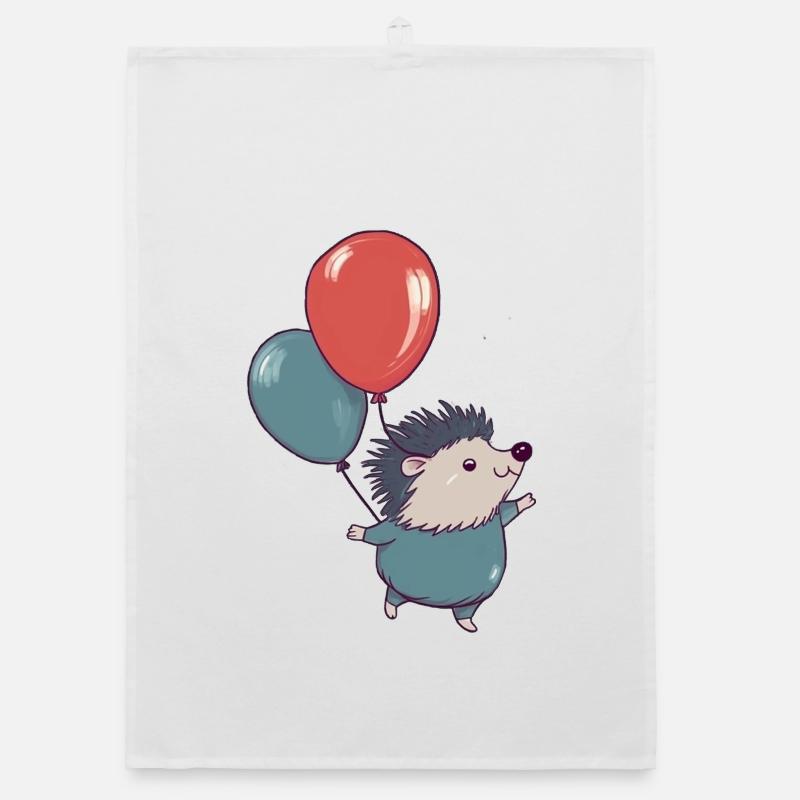 Petit hérisson avec ballons Torchon bio