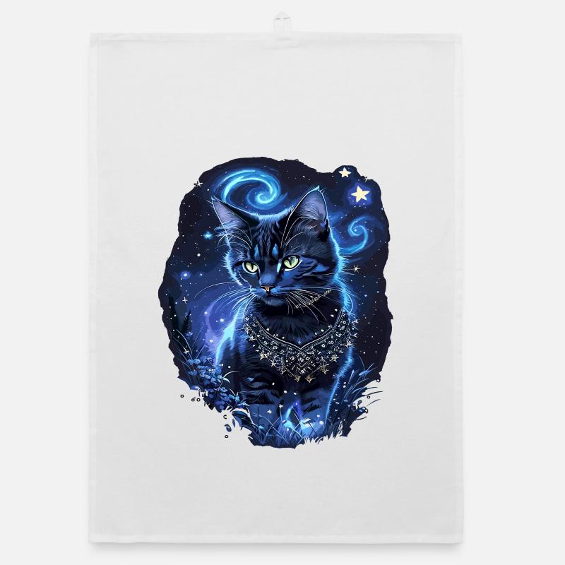 Zauberhafte schwarze Katze Organic Geschirrtuch