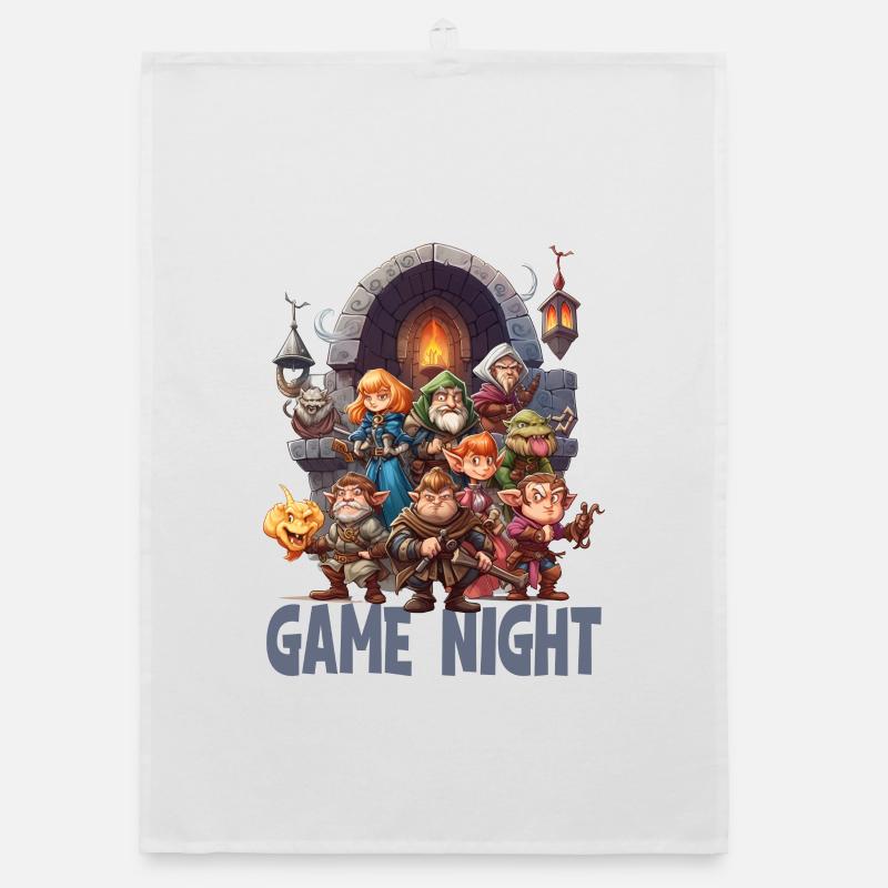 Gamenight role-playing group with characters Organic dish towel