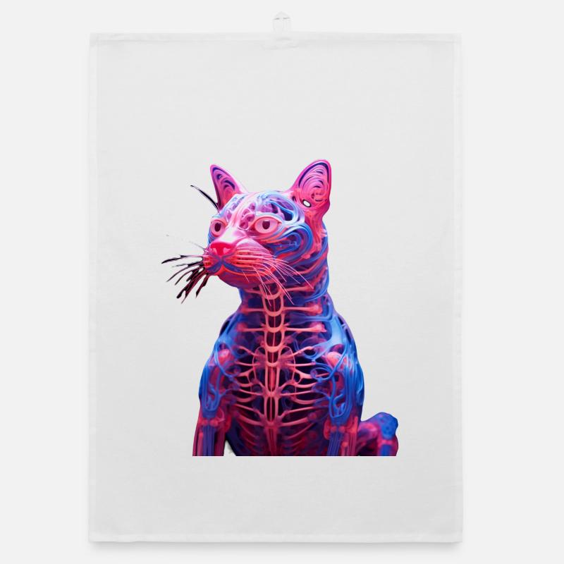 Sculpture De Chat Anatomie Lumineuse Torchon bio