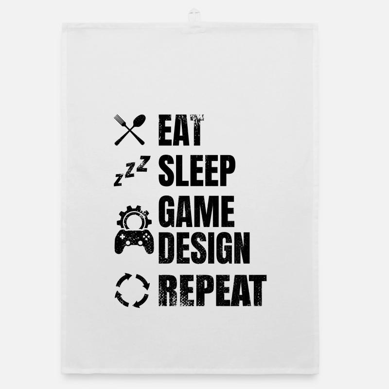 Eat Sleep Game Development Organic dish towel
