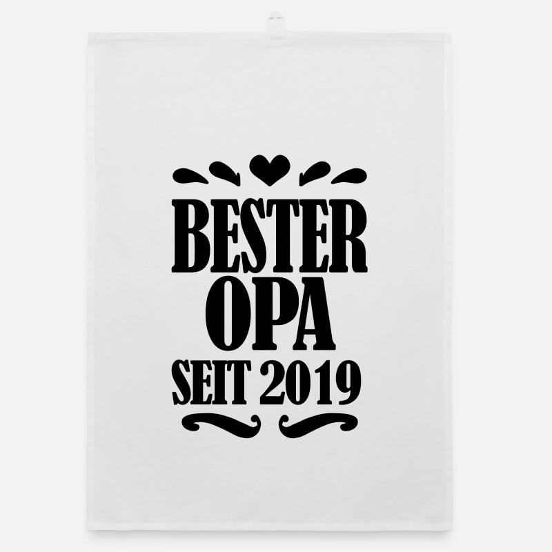 Bester Opa seit 2019 - Opa Geschenkidee Organic Geschirrtuch