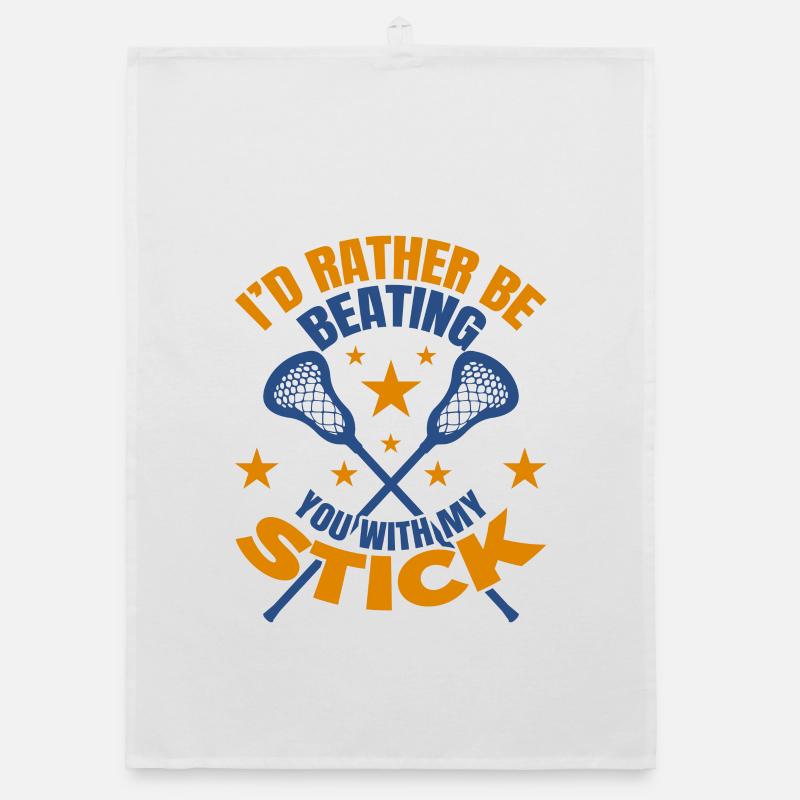 Funny Lacrosse Saying Organic dish towel