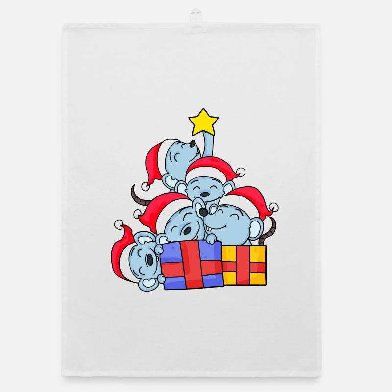 Mouse Tree Christmas Christmas Tree Organic dish towel