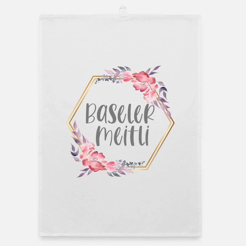 Schweiz Basel Mädchen Heimat Geschenk Organic Geschirrtuch