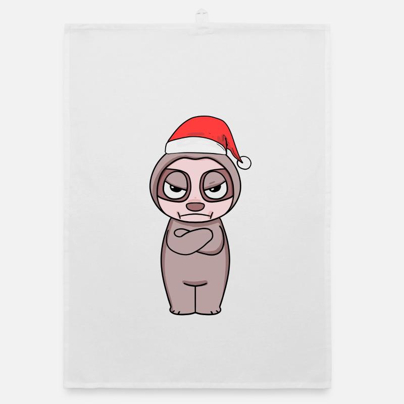 Faultier Weihnachten Organic Geschirrtuch
