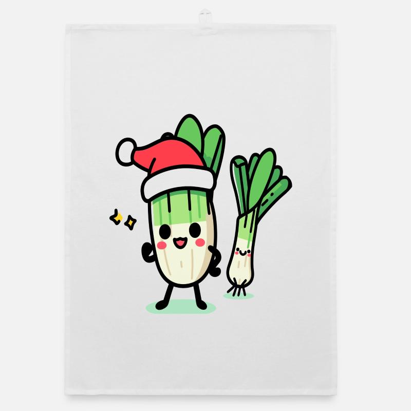 St. Nicholas kawaii leeks Organic dish towel