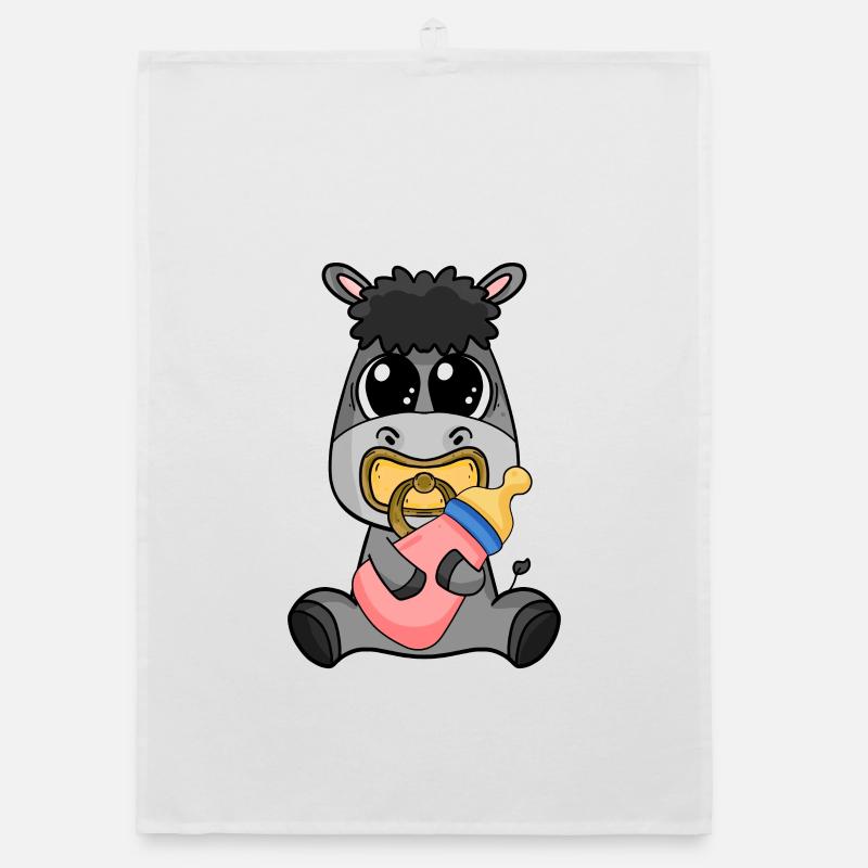 Motif de bébé âne Torchon bio