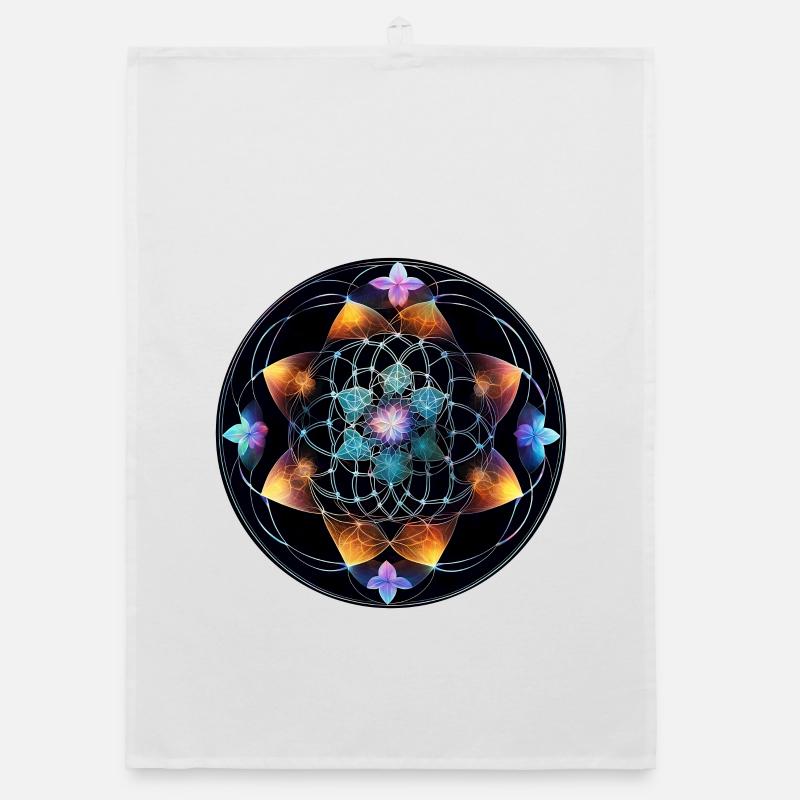 Luminous Mandala MeshGeometry Organic dish towel