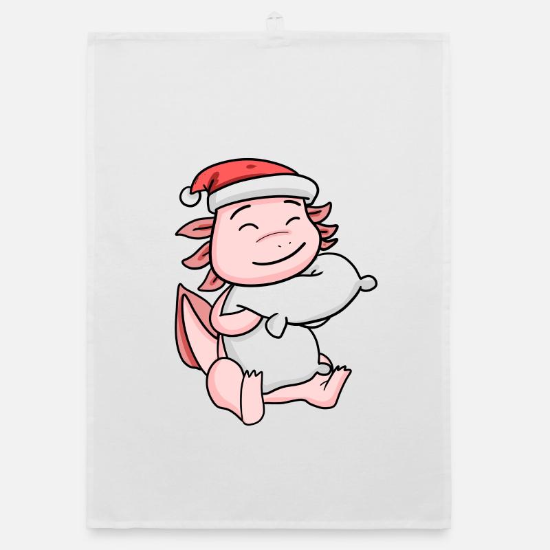 Axolotl Christmas Organic dish towel