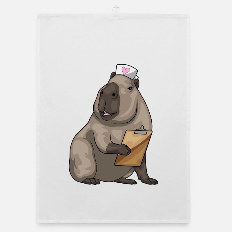 Capybara infirmière bloc-notes Torchon bio