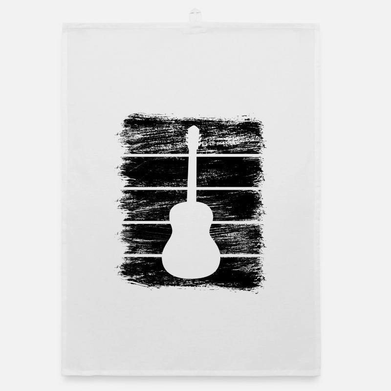 Guitar Sketch Organic dish towel
