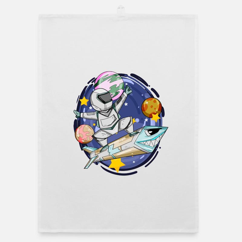 Astronaute dans l’espace - Motif d’astronaute pour enfants Torchon bio