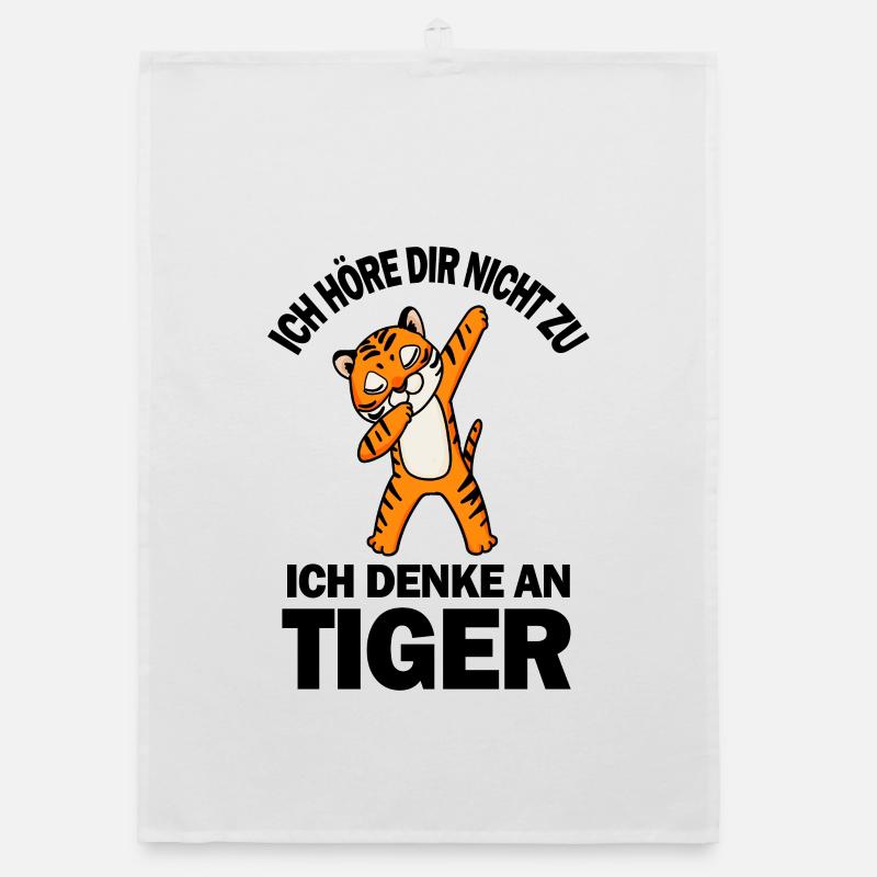 Tiger Spruch Organic Geschirrtuch