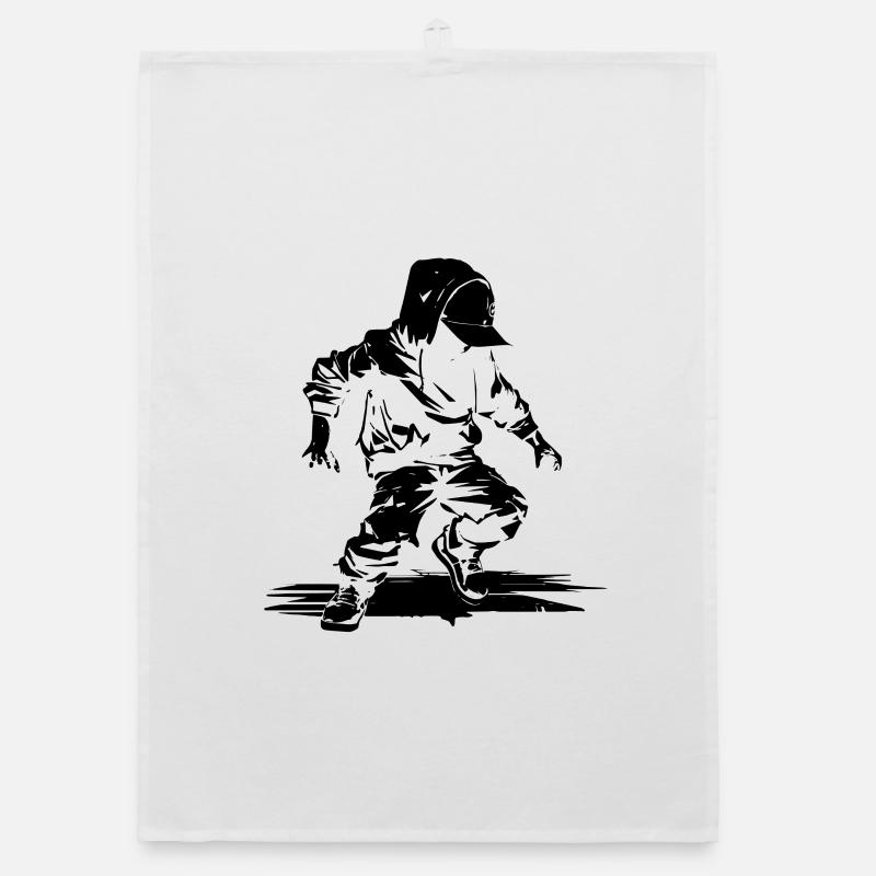 Illustration de danseuse de breakdance Torchon bio