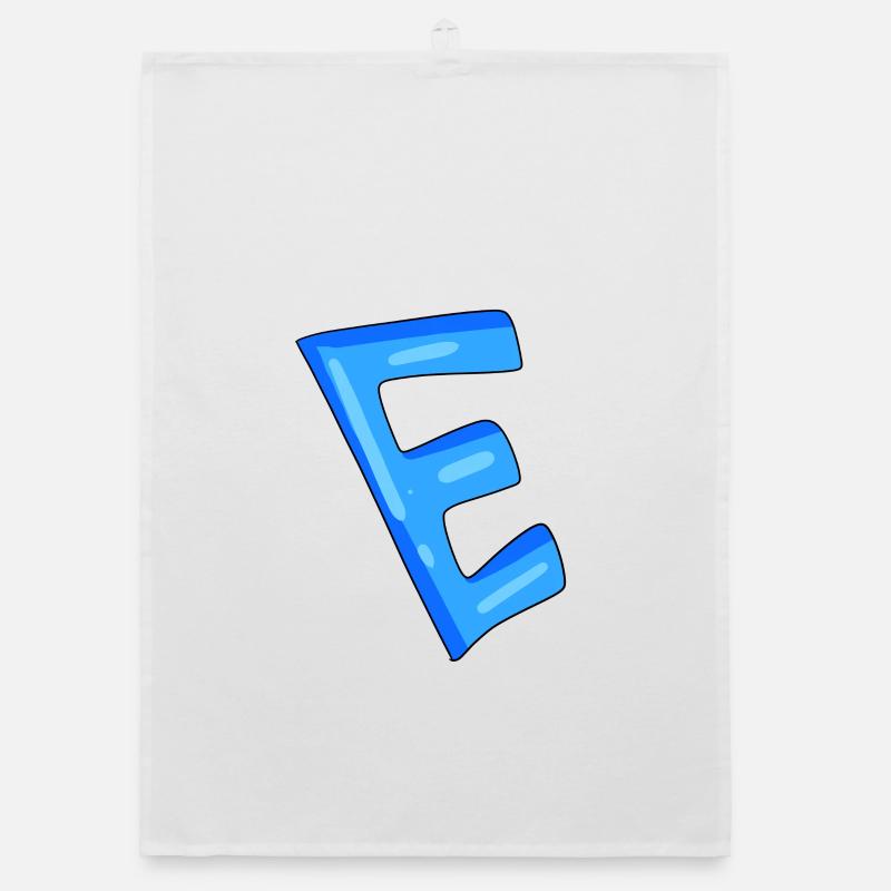 Letter E Initial point Organic dish towel
