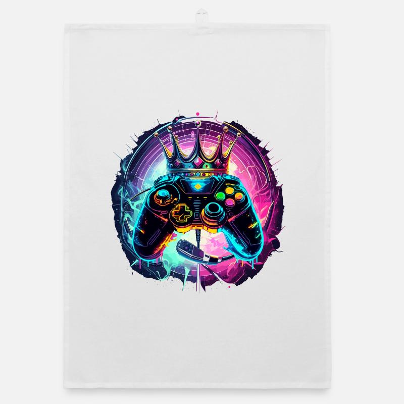 Gaming Controller with Headset and Crown Organic dish towel
