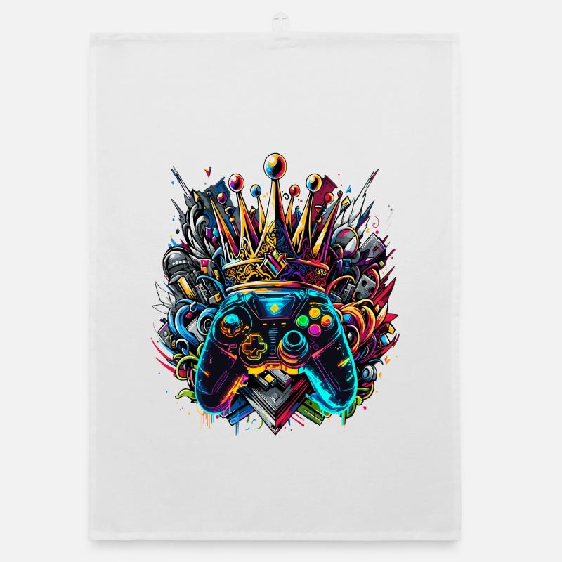 Royal Graffiti Gaming Controller Organic dish towel