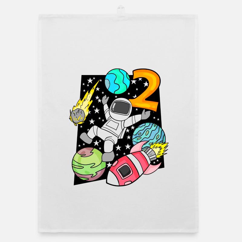 2 Anniversaire Garçon Astronaute Torchon bio