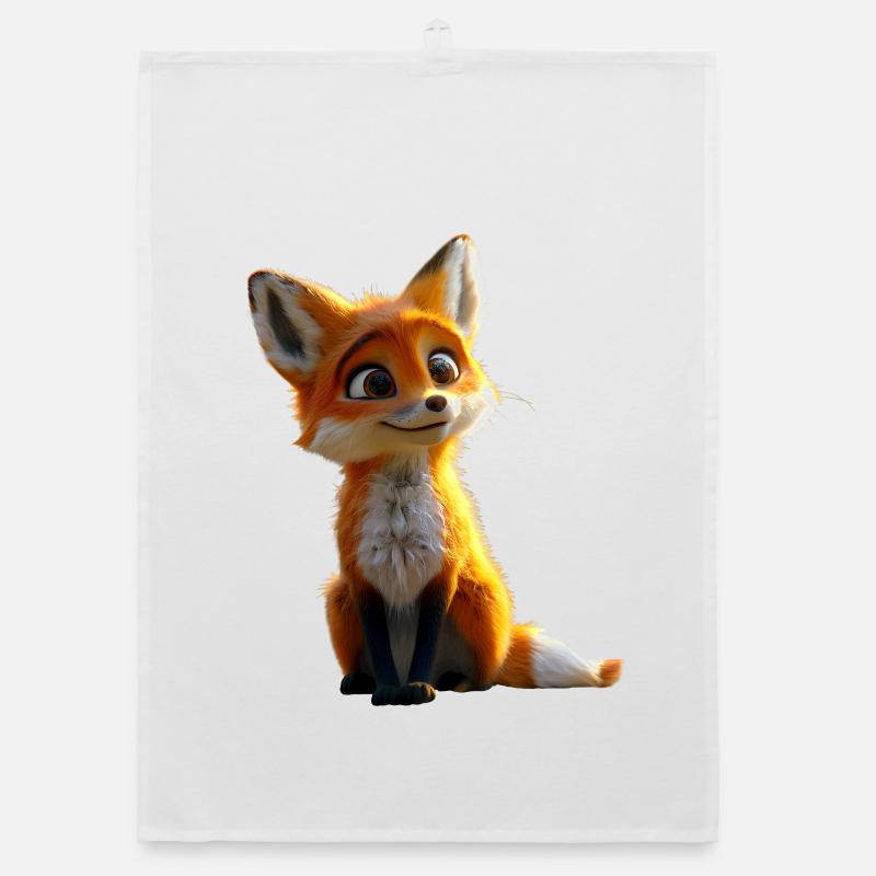 Fox I Love Foxes Red Fox Wild Cute Fox Organic dish towel