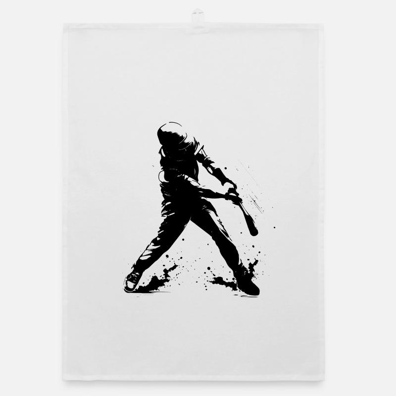 Funny baseball player Organic dish towel