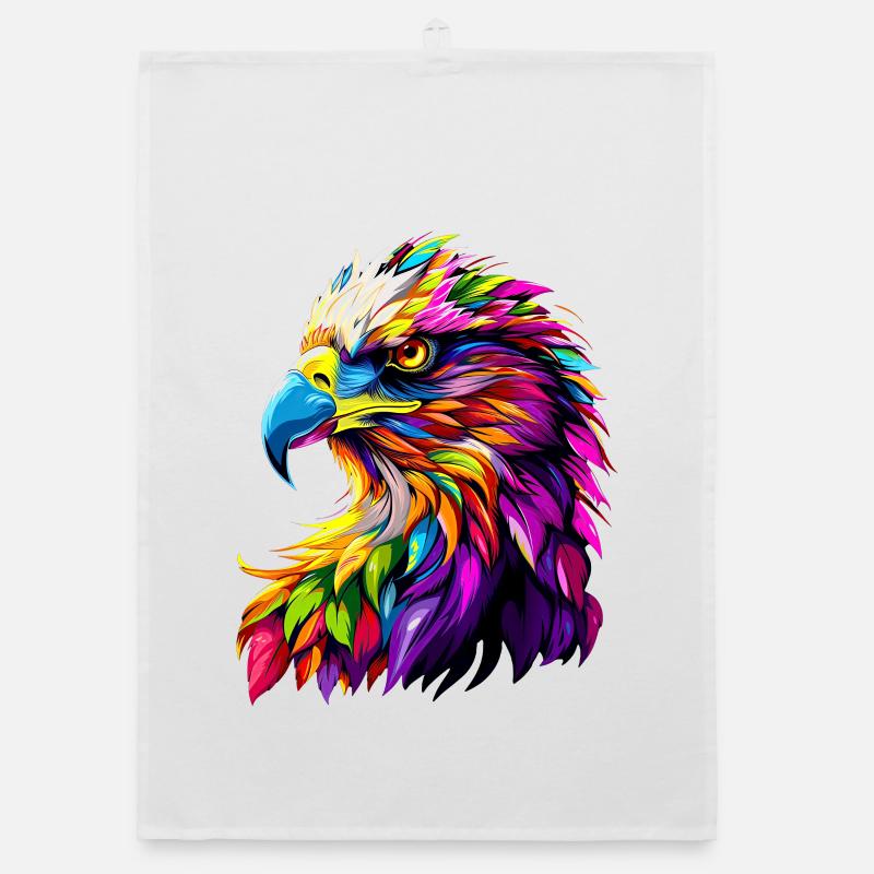 Eagle Pop Art Bright Colors Golden Eagle White-tailed Eagle Organic dish towel