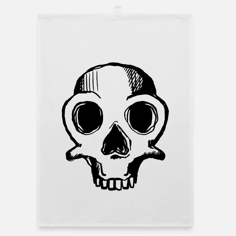 skull 1c Organic Geschirrtuch
