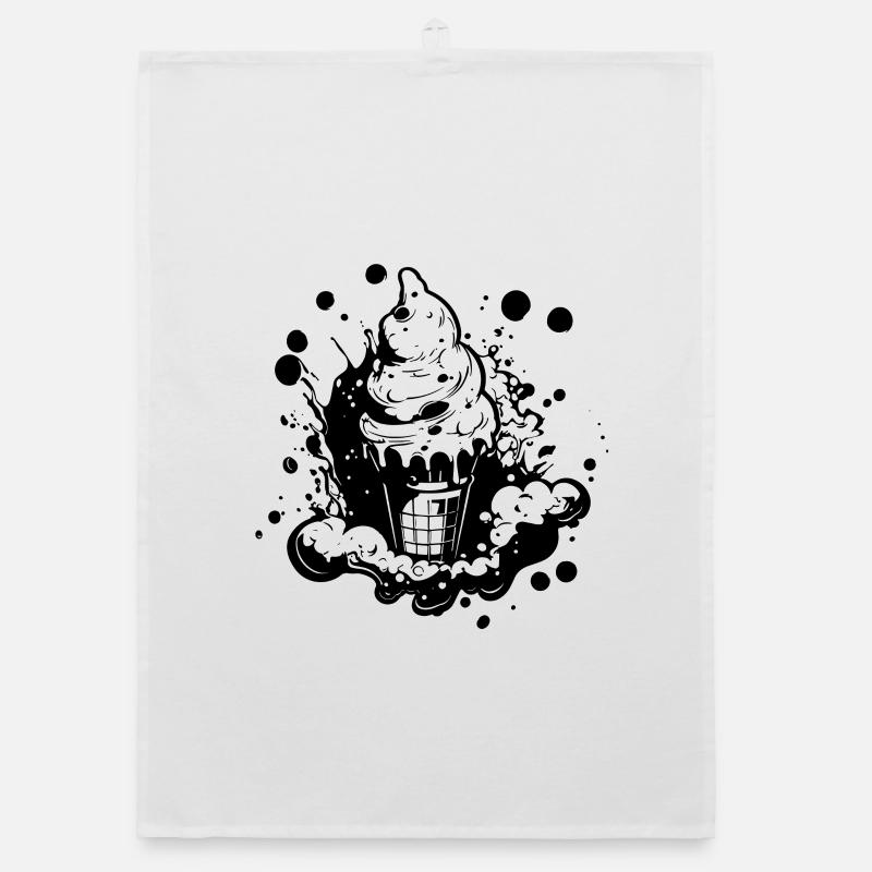Ice cream cone Drawing Organic dish towel