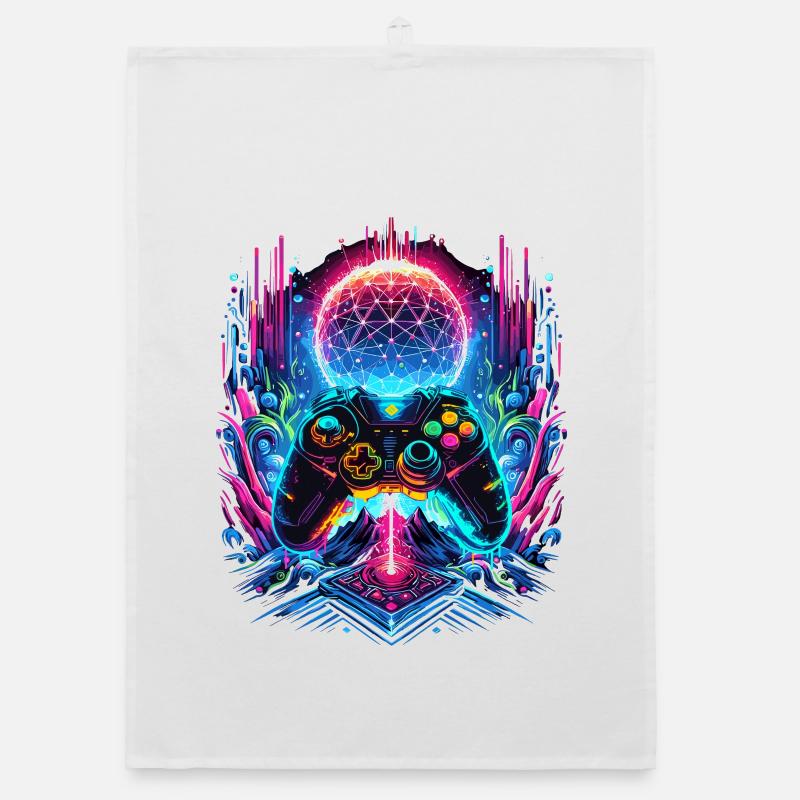 Manette de jeu Cyberpunk de Synthwave Torchon bio