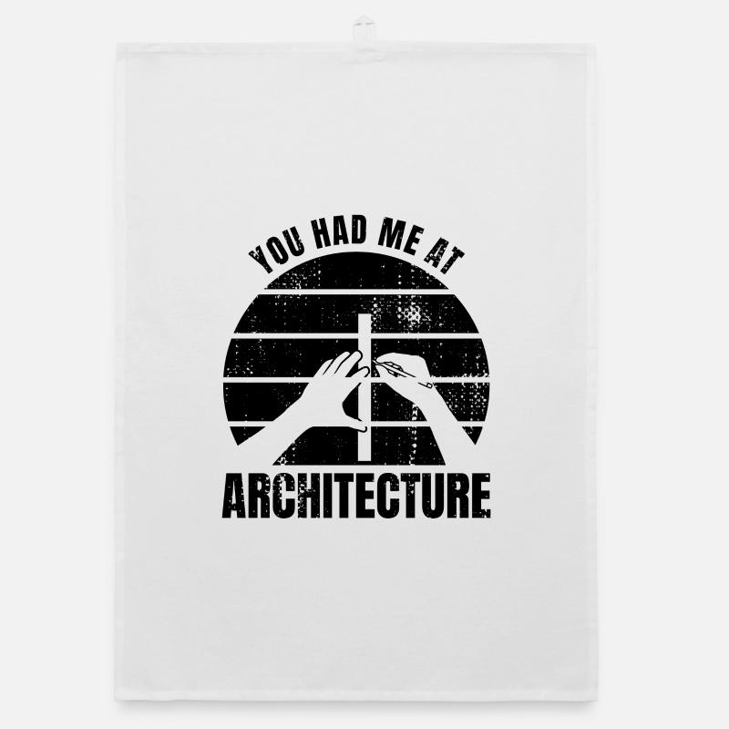 Vous m’avez eu à l’architecture - Torchon bio - blanc