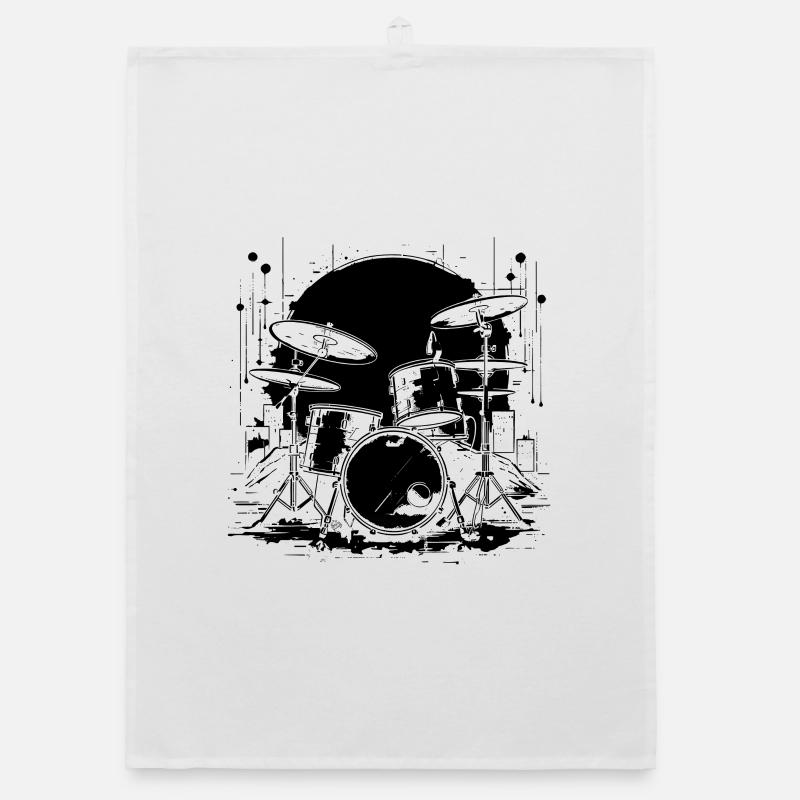Drums Graphics Organic dish towel