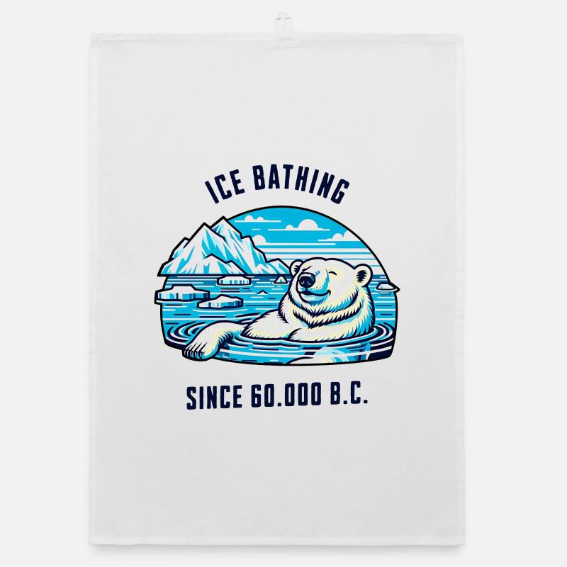 Polar bear bathing in the Arctic cold physio Organic dish towel