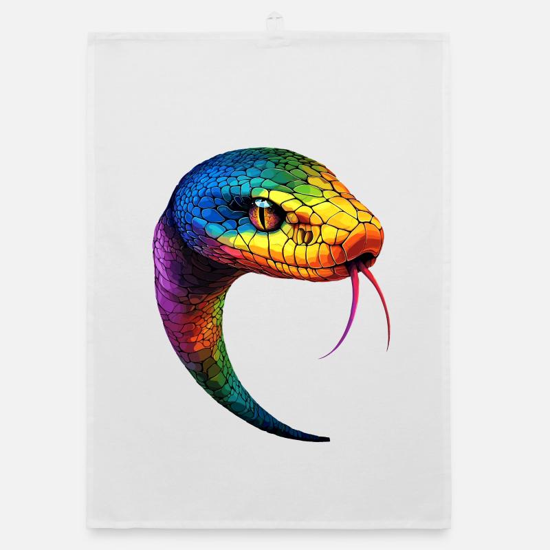 Schlange Python Kobra Mamba Klapperschlange Snake Organic Geschirrtuch
