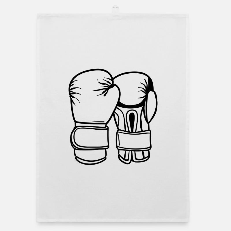 Dessin de gants de boxe Torchon bio