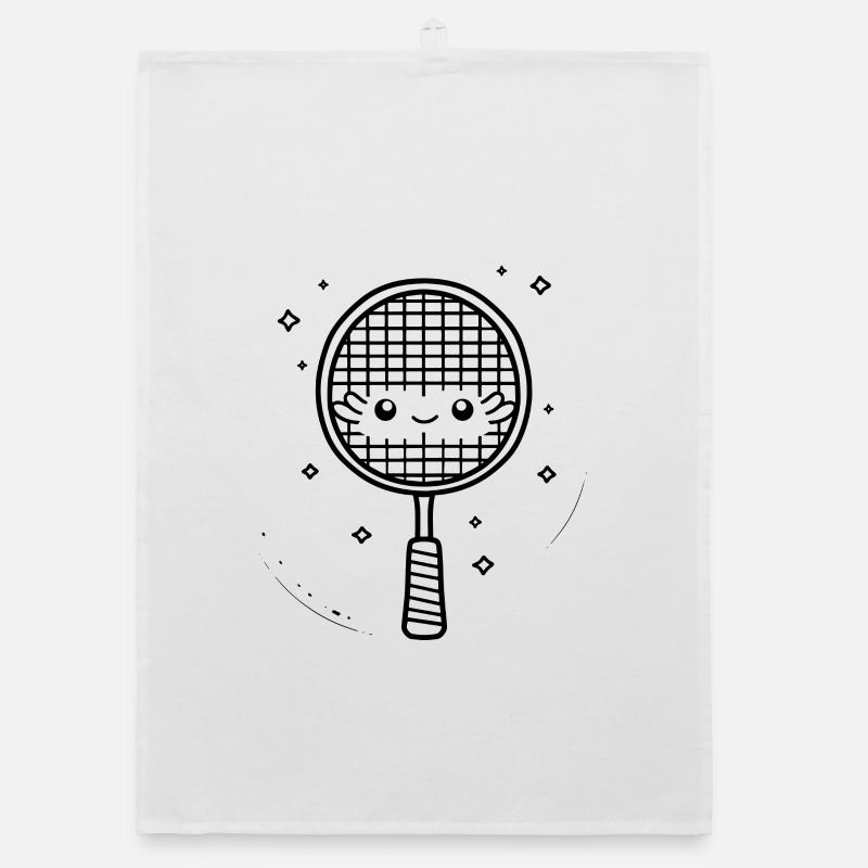 Badminton Racket Comic Organic dish towel