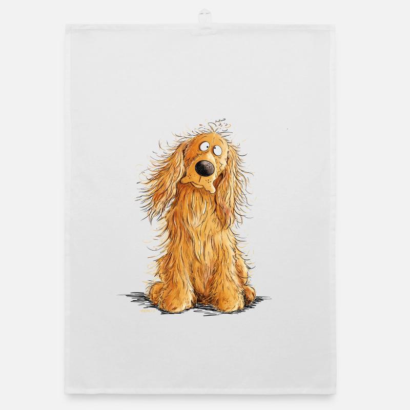 Happy Cocker Spaniel Organic dish towel