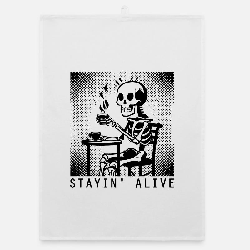 Stayin Alive - Barista - Coffee Organic dish towel