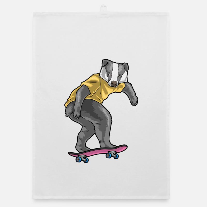 Badger Skater Skateboard Organic dish towel