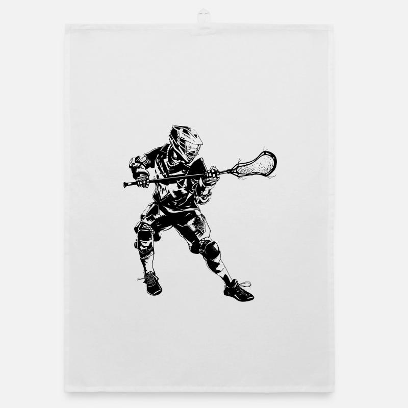 Lacrosse player Organic dish towel